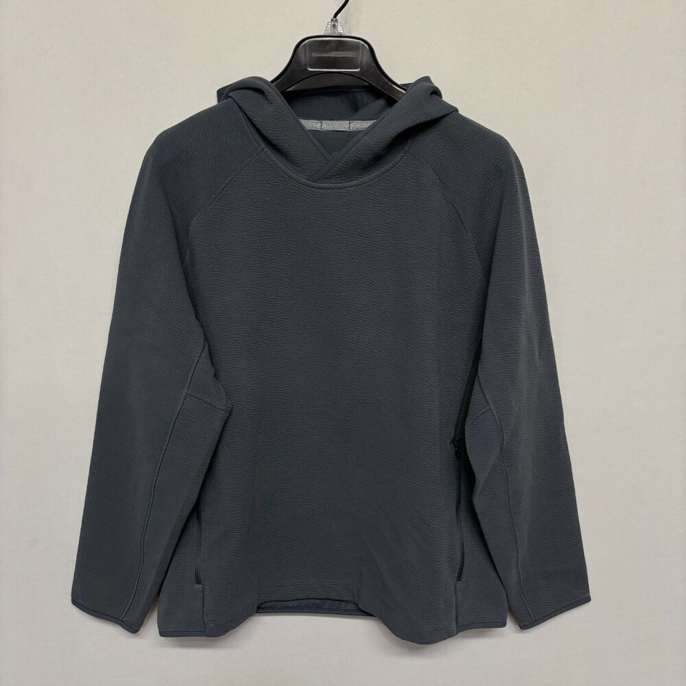 Lululemon Men Textured Spacer Pullover Hoodie Size Large LM3EX8S Gray C139 -1